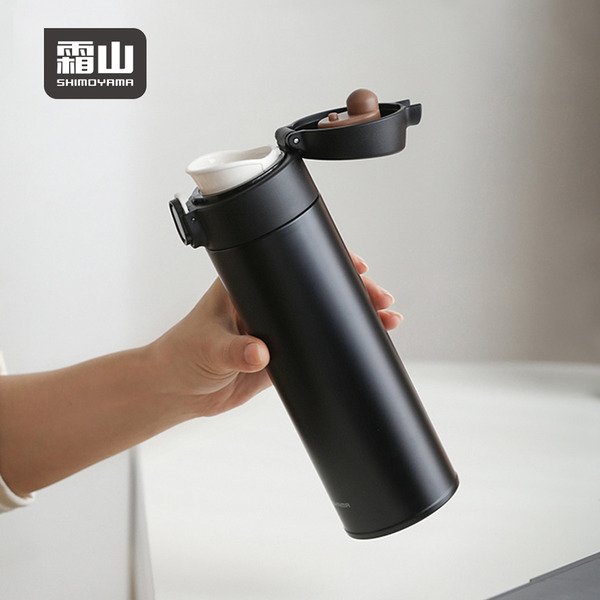 【日本霜山】彈蓋式316不鏽鋼保冷保溫瓶-480ml-多色可選