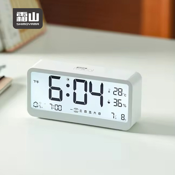 【日本霜山】多功能桌上型溫溼度電子鐘 (貪睡鬧鐘/夜光鬧鐘)-多色可選