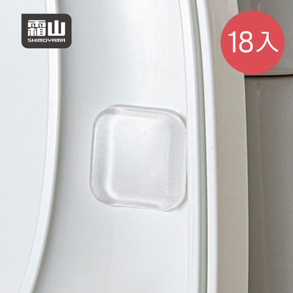 【日本霜山】方形免鑽釘無痕防水透明防撞貼(6入/包)x3包組