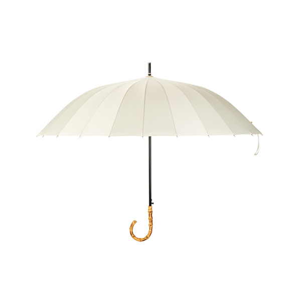 【日本霜山】24骨防風大傘面晴雨兩用竹柄自動傘-多色可選