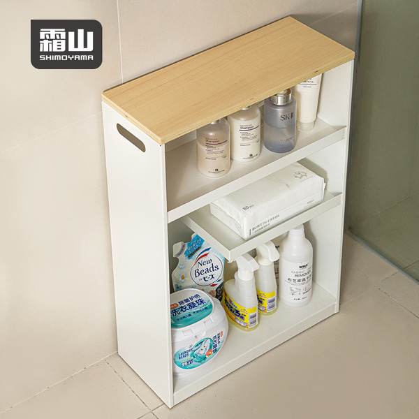 【日本霜山】浴室廁所用多層式隙縫置物架(附輪)-寬型18cm