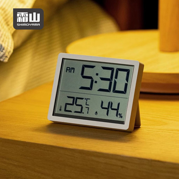 【日本霜山】簡約風磁吸式溫溼度電子鐘-多色可選