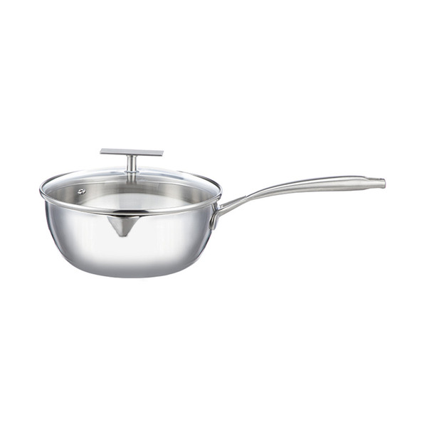 【日本霜山】單柄不鏽鋼湯鍋/雪平鍋(附蓋)-1.8L (電磁爐IH爐可用)-多款可選