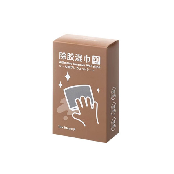 【日本霜山】多功能殘膠不留痕除膠濕紙巾(30入/包)x3包組