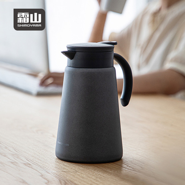 【日本霜山】時尚風雙層真空保冷保溫壺-1L