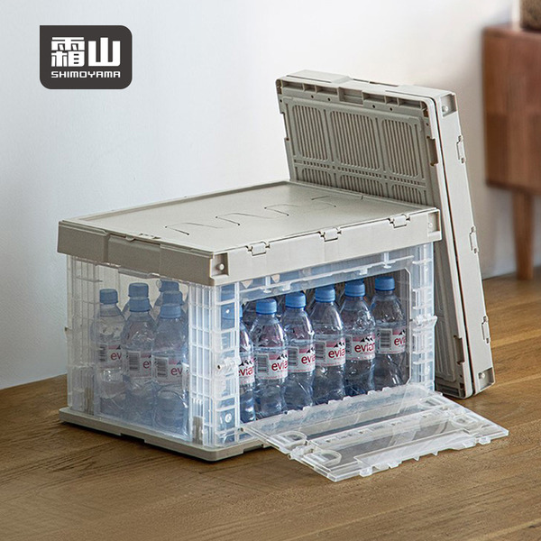 【日本霜山】工業風耐重摺疊置物收納箱-48L-3色可選