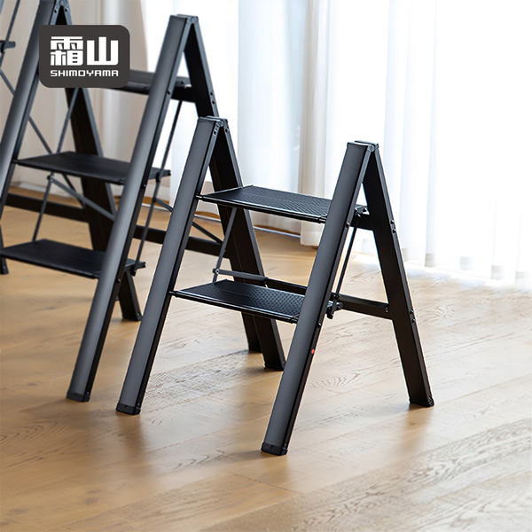 【日本霜山】家用輕量鋁合金折疊便攜式雙層梯