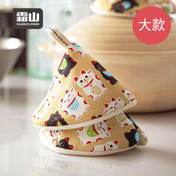 【日本霜山】布藝隔熱防燙三角鍋帽(大款)-多種花色可選