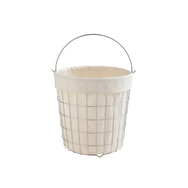 【日本霜山】提把式不鏽鋼洗衣籃/置物籃(附防水布套)-27L