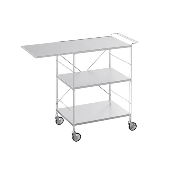 【日本霜山】多功能不鏽鋼三層置物推車(2板+1擴展板)-DIY
