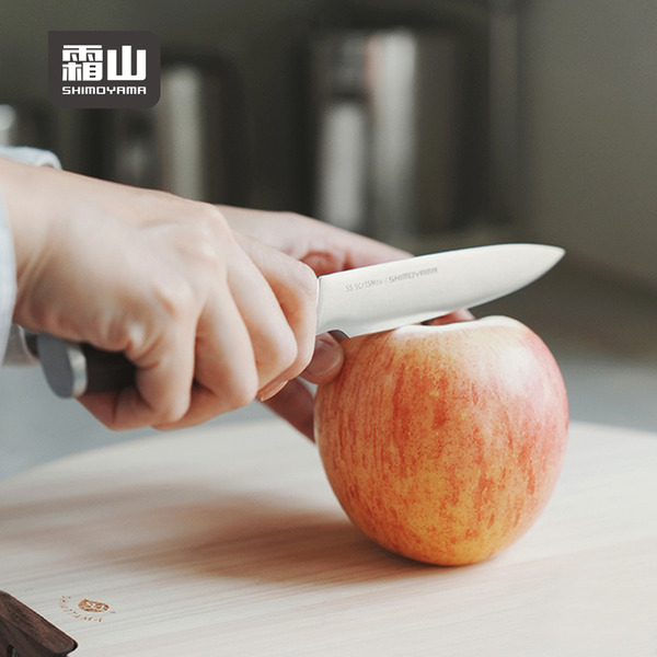 【日本霜山】紅彩木柄高碳鋼水果刀-24cm