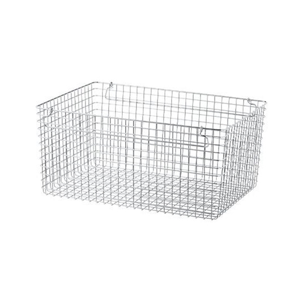 【日本霜山】可層疊不鏽鋼置物籃/收納籃(附提把)-XL