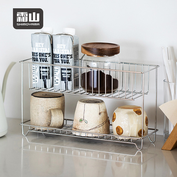 【日本霜山】桌上型304不鏽鋼雙層收納架/置物架