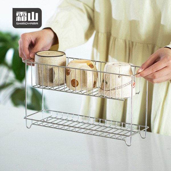 【日本霜山】桌上型304不鏽鋼雙層收納架/置物架