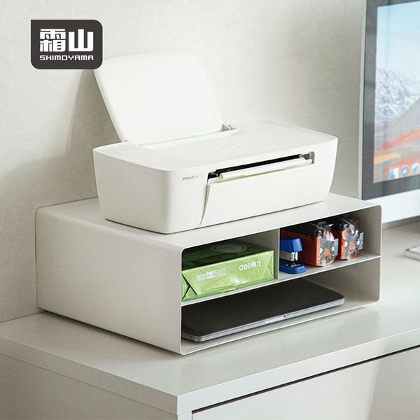 【日本霜山】碳鋼製列表機置物架(附輪&amp;止滑墊)