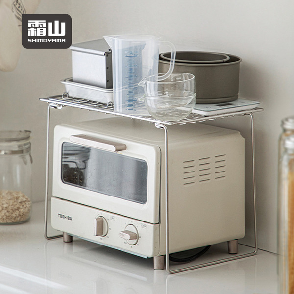 【日本霜山】304不鏽鋼折疊式桌上/水槽下兩用置物架-加高款