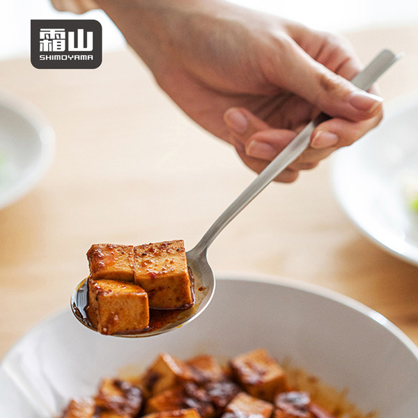【日本霜山】304不鏽鋼一體成形分菜匙/分餐勺-22cm