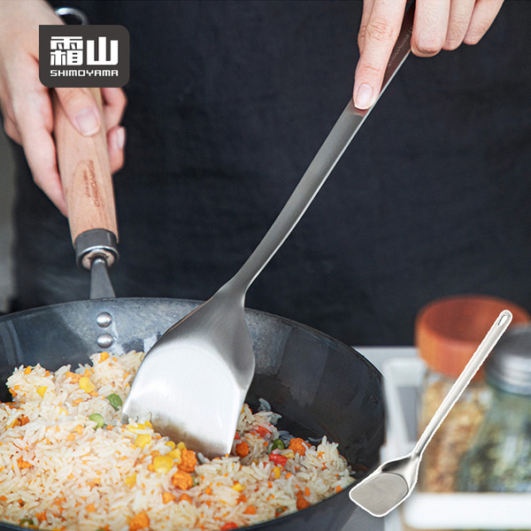 【日本霜山】304不鏽鋼一體成形鍋鏟/煎匙-34cm