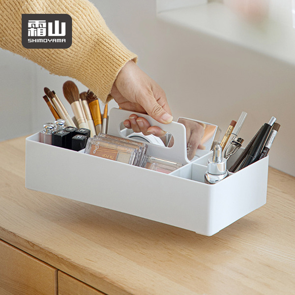 【日本霜山】可層疊手提收納籃(附分隔板)