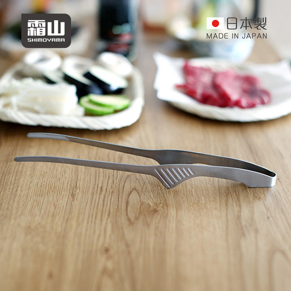【日本霜山】日本製304不鏽鋼細嘴烤肉夾-24cm