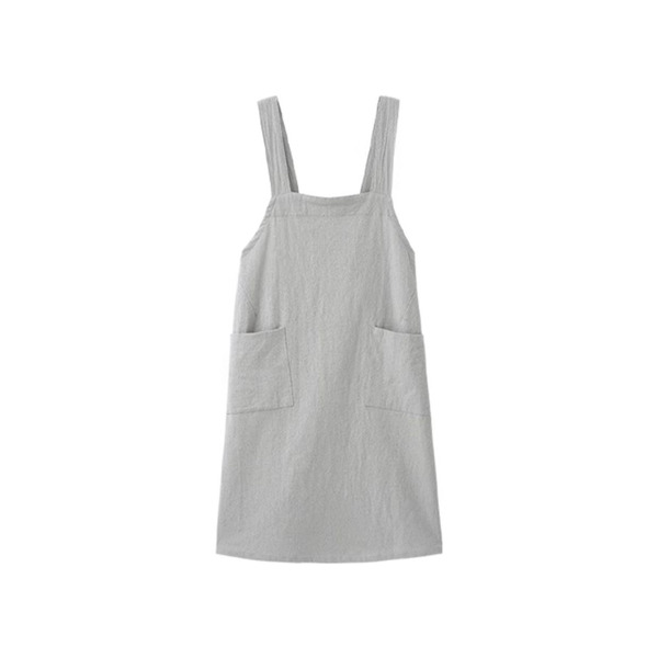 【日本霜山】水洗棉背掛交叉式圍裙附雙口袋(長100cm)