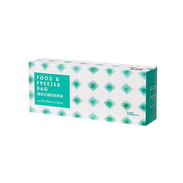 【日本霜山】磁吸抽取式PE保鮮袋(100入/盒)x3盒組