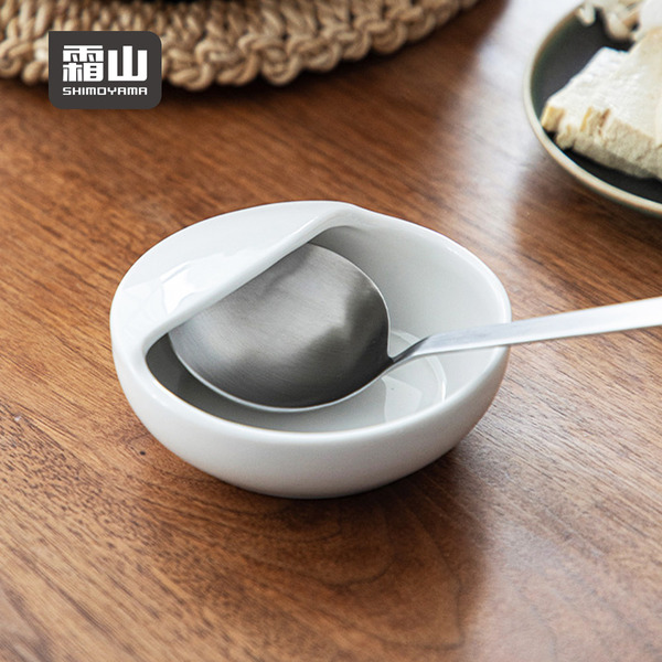 【日本霜山】簡約風陶瓷湯勺架/置杓碗