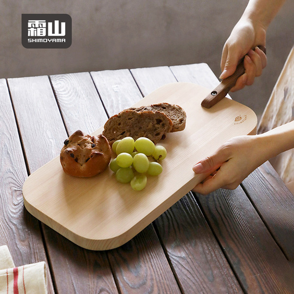 【日本霜山】長形天然檜木砧板/托盤(附把手)