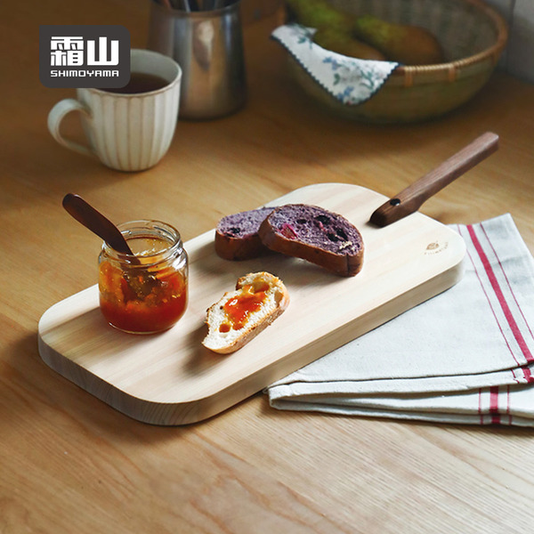 【日本霜山】長形天然檜木砧板/托盤(附把手)