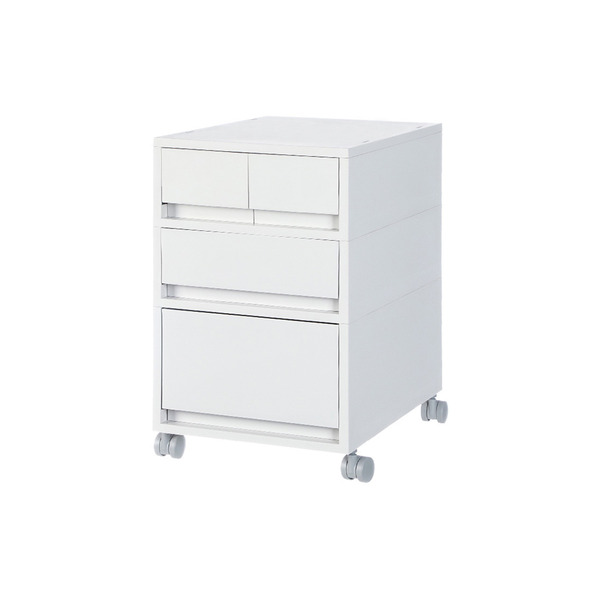 【日本霜山】無印風移動式三層抽屜置物收納櫃(附分類隔板)