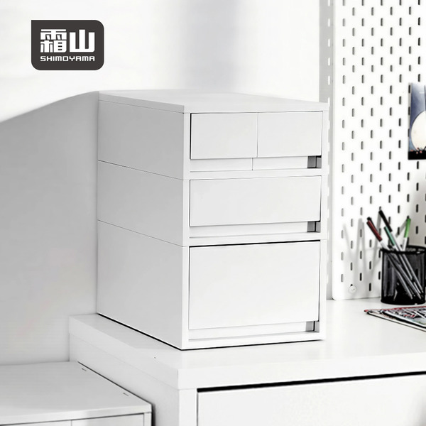 【日本霜山】無印風移動式三層抽屜置物收納櫃(附分類隔板)