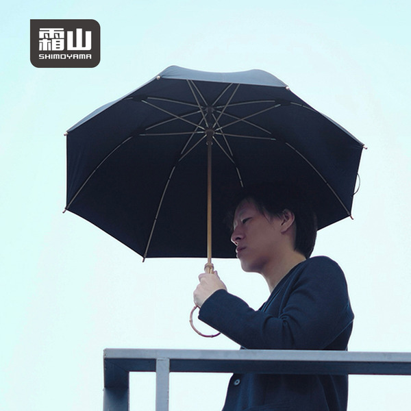 【日本霜山】復古竹柄8骨晴雨兩用長柄傘-多色可選