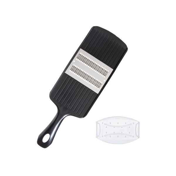 【日本霜山】日本製雙向削菜板/刨絲器(1.2mm方形刀口款/附護手器)