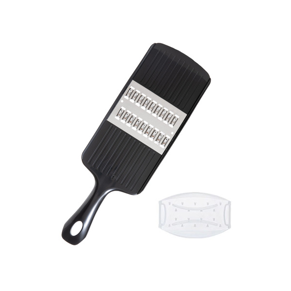 【日本霜山】日本製雙向削菜板/刨絲器(4mm方形刀口款/附護手器)