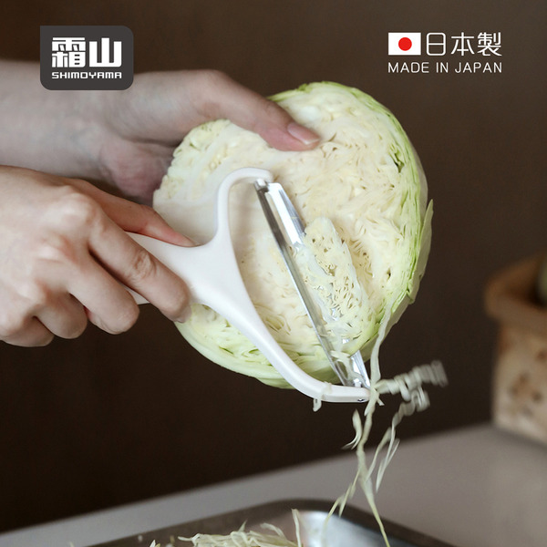 【日本霜山】日本製寬面斜刃省力高麗菜刨絲器/削皮刨片刀