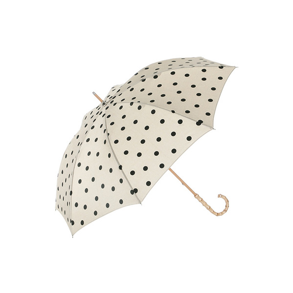 【日本霜山】復古水玉點點8骨晴雨兩用竹柄長傘