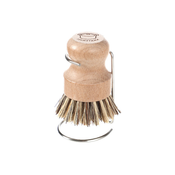 【日本霜山】日式天然劍麻椰棕鍋刷(附304不鏽鋼收納架)