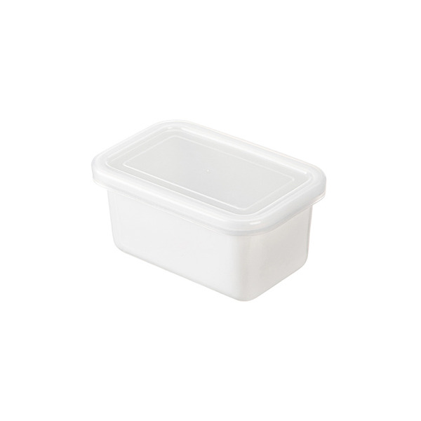 【日本霜山】日系純白風長方形琺瑯保鮮盒(附蓋)-S-550ml-3入