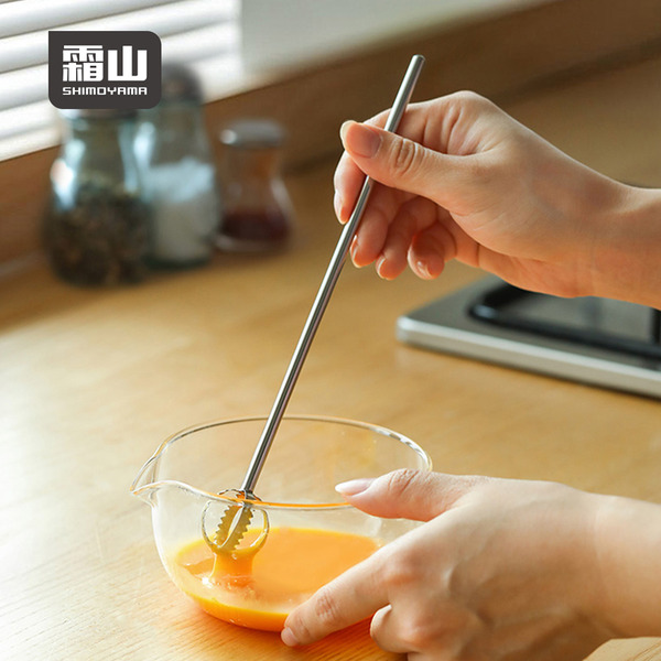 【日本霜山】304不鏽鋼長柄攪拌棒/打蛋器/味噌計量器