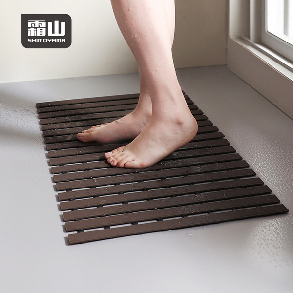 【日本霜山】折疊式PVC浴室防滑排水墊/止滑墊(67x43cm)-多色可選