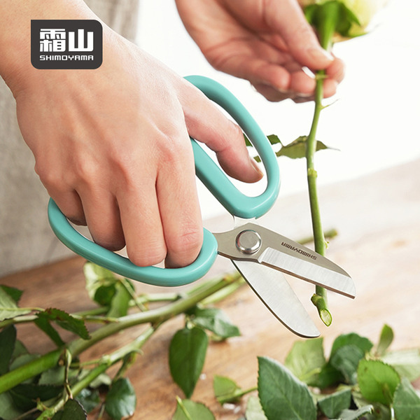 【日本霜山】加寬舒適握柄園藝剪/花藝剪刀/修枝花剪-多色可選