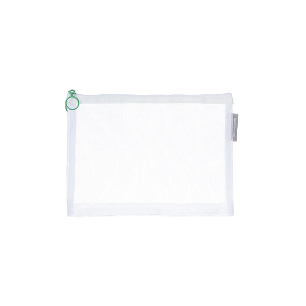 【日本霜山】A5透明尼龍網眼拉鍊收納袋-3入