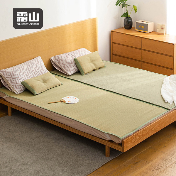 【日本霜山】冬夏兩用可拆式天然藺草涼蓆/床墊-150x200cm