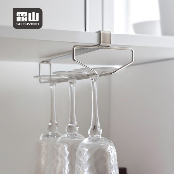 【日本霜山】304不鏽鋼懸掛式高腳杯收納架/倒掛杯架