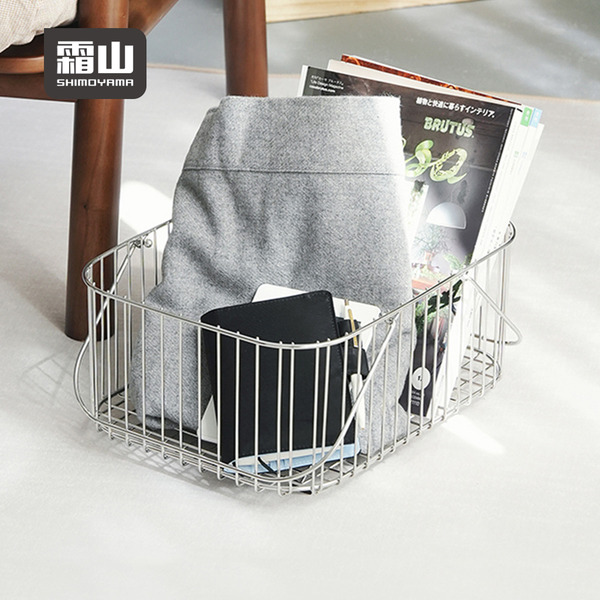 【日本霜山】304不鏽鋼手提籃/置物籃/收納籃