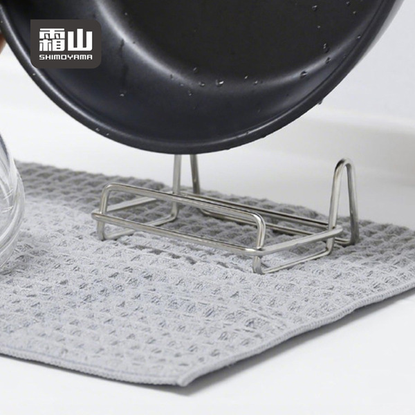 【日本霜山】304不鏽鋼桌上型立式平底鍋/玉子燒鍋收納架