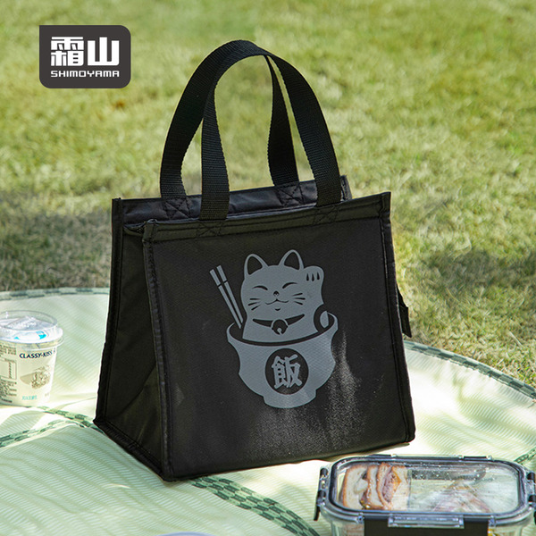 【日本霜山】印花風防潑水保溫保冷手提便當袋