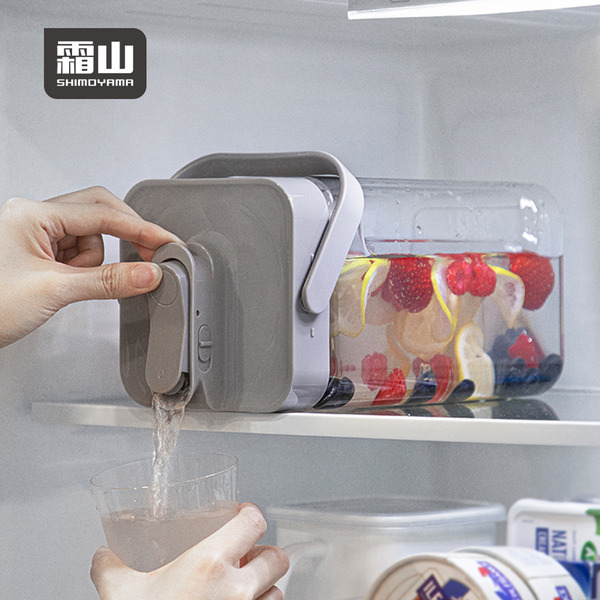 【日本霜山】按壓式戶外用大容量冷水壺(附濾嘴)-3.5L-多色可選