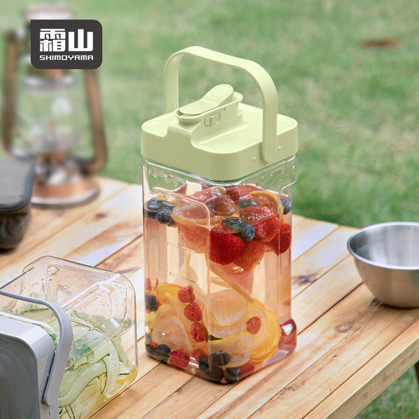 【日本霜山】按壓式戶外用大容量冷水壺(附濾嘴)-3.5L-多色可選