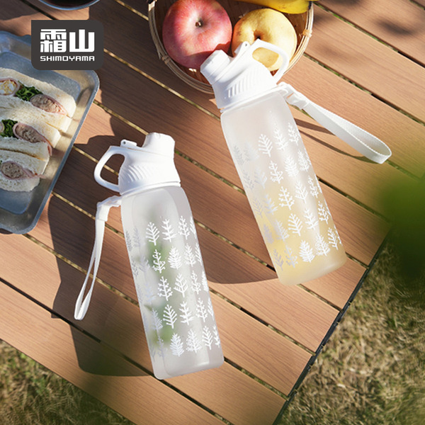 【日本霜山】印花風便攜式耐熱Tritan水壺(附濾網)-950ml